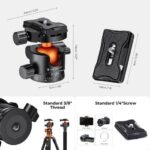 K&F Concept 36mm Metal Ball Head 360° Panoramic Quick Release 16kg Load (KF31.044V1) - Image 4