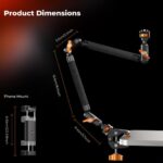 K&F Concept 22" Magic Arm Clamp Kit Overhead Desk Mount (KF31.201) - Image 3