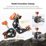 K&F Concept Super Crab Clamp Camera Mount Rotatable 1/4" 3/8" (KF31.218) - Image 7