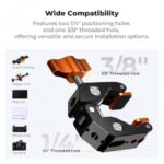 K&F Concept Super Crab Clamp Camera Mount Rotatable 1/4" 3/8" (KF31.218) - Image 6