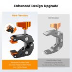 K&F Concept Super Crab Clamp Camera Mount Rotatable 1/4" 3/8" (KF31.218) - Image 3