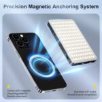 Jmary FM-168R Dual Color Temperature 160 LED Beads Portable Magnetic Phone Fill Light (Black) - Image 2