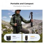K&F Concept 73" Aluminum Travel Tripod with Fluid Head (KF09.172) - Image 6