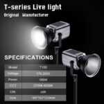 Vagner Pro T100-S 100W Bi-Color COB LED Video Light - Image 5