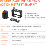 Tilta Camera Cage with Street Snap Accessory Kit for DJI Osmo Action 6 (Black) TA-T95-B-B - Image 3