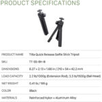 Tilta Quick Release Selfie Stick Tripod (Black) TT-SS-BH-B - Image 2