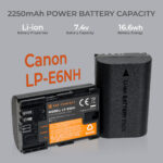 K&F Canon LP-E6NH Battery Kit – 2 Batteries and Dual Charger (KF28.0021) - Image 6