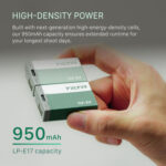 Tilta LP-E17 USB-C Battery (950mAh, Ash Green) TLP-E17-AG - Image 8