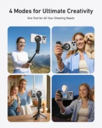 Telesin 4-in-1 Magnetic Selfie Stick with Carabiner ( P1-CSS-03WH) - Image 6