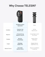 Telesin 4-in-1 Magnetic Selfie Stick with Carabiner ( P1-CSS-03WH) - Image 11