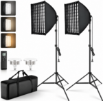 Generic 150W 2-Light Kit Softbox with Remote +Grid (Bi-Color)