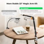 K&F Concept 22" Super Clamp Magic Arm, 1kg Load, Dual ARRI Pins (KF31.201S1) - Image 4