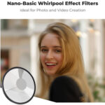 K&F Concept 72mm Spiral Halo Effect Filter with Three Vacuum Cleaning Cloths - Nano-B Series (KF01.2712) - Image 2