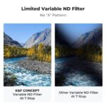 K&F Concept 82mm Variable ND8-ND128 Filter, 28-Layer Green Coating (KF01.1080) - Image 7
