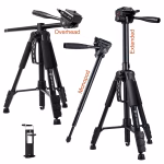 K&F Concept S254A3+BV07 Overhead Tripod with Monopod & Horizontal Arm - Blue (KF09.184) - Image 4